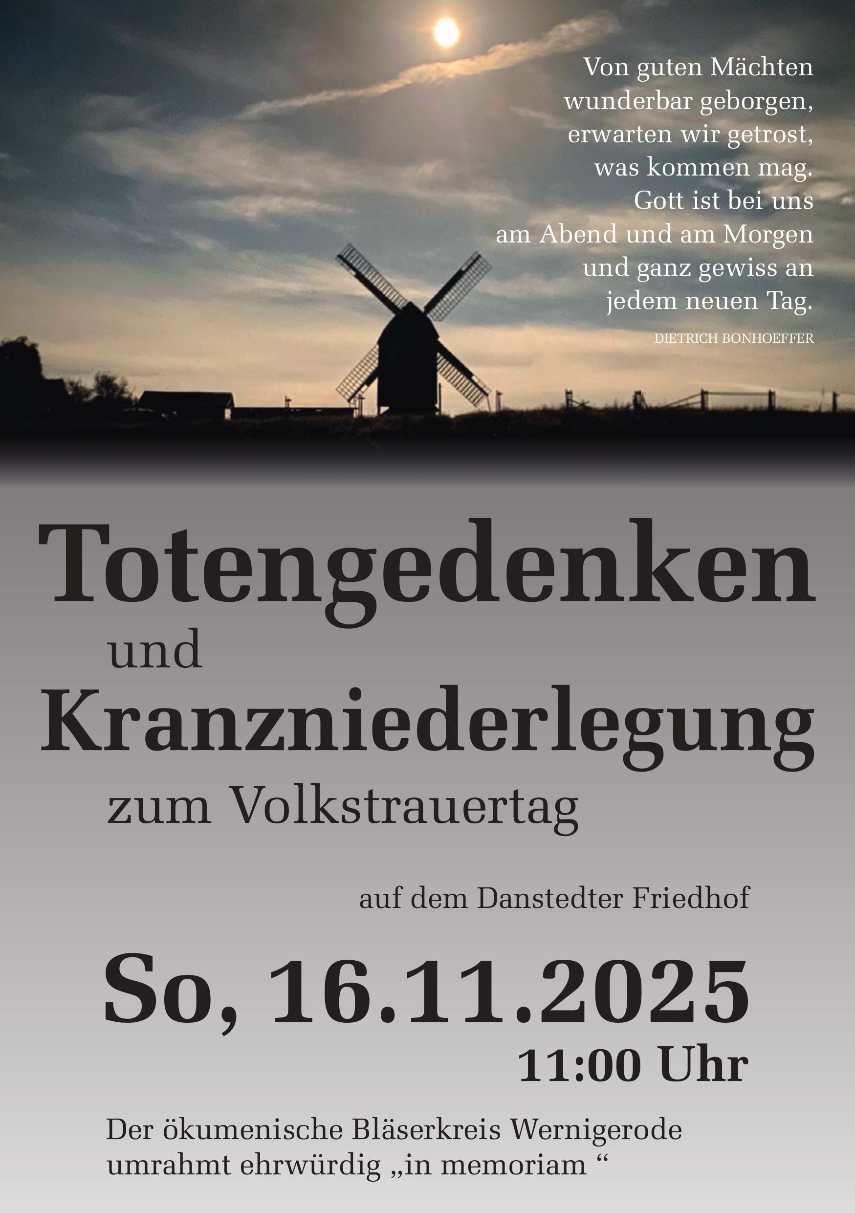 Volkstrauertag 16.11.2025 Danstedt Volkstrauertag 16.11.2025 Danstedt